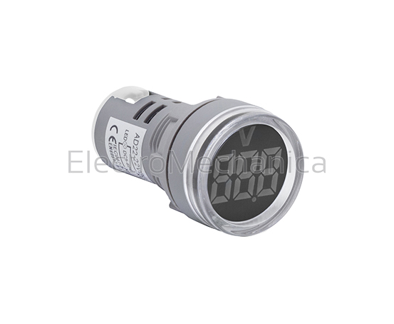 AD22-22VMW 22mm WHT P/MNT V/METER 20-500VAC – EM