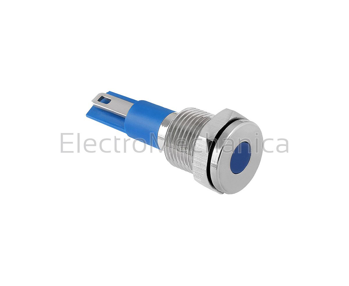 12mm Metallic BLU LED PL 24VAC/DC