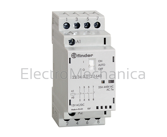 223402304740 25A 3NO+1NC Contactor 230VAC/DC – Finder