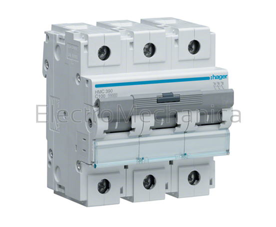 100A 3P 15KA C-curve MCB | Hager | EM