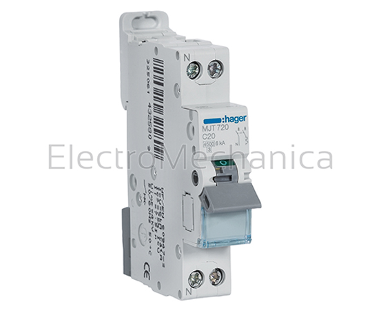 16A 1PH+N 4.5KA C-curve MCB | Hager | EM