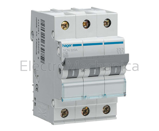 NCN350A — NCN350A - 50A 3P 15KA C-curve MCB | Hager | EM