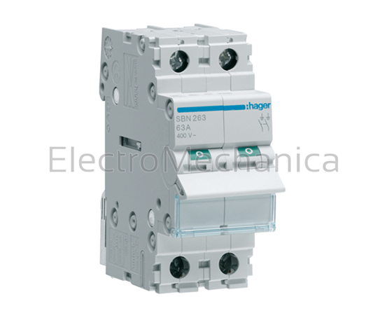 SBN263 – 63A 2P Main Isolator Switch | Hager — ElectroMechanica
