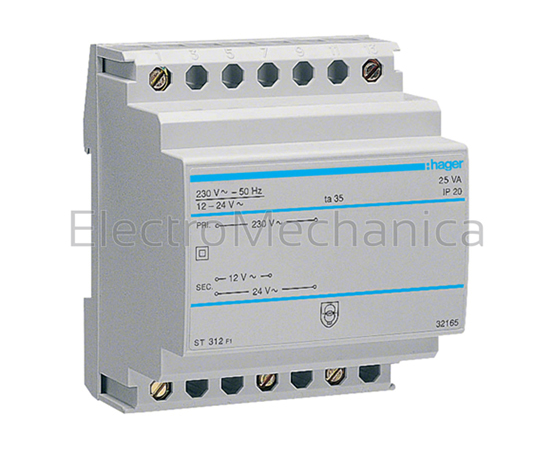 ST312 MOD Transformer 25VA 230V/12-24V – Hager