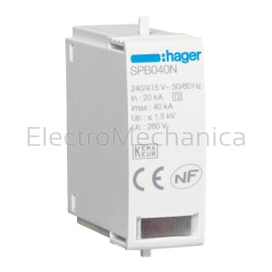 SPB040N L-N Uc 275V in 20kA Imax40kA CAT. – Hager